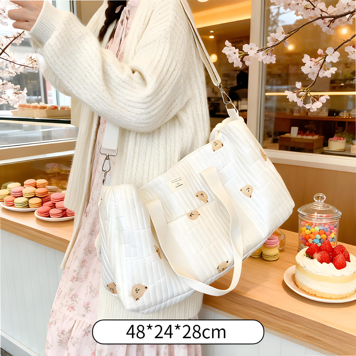 Large Cotton Travel and Diaper Bag