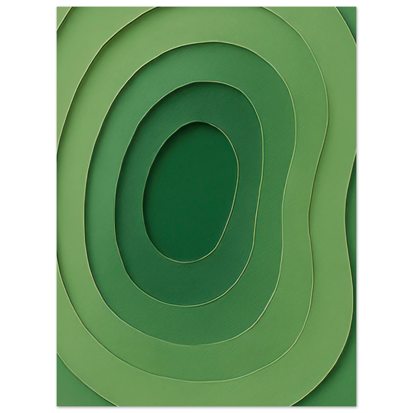 Abstrakt Grön Våg Konsttryck | Minimalistisk Landskapsinspirerad Poster i Flera Storlekar
