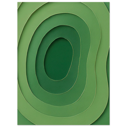 Abstrakt Grön Våg Konsttryck | Minimalistisk Landskapsinspirerad Poster i Flera Storlekar