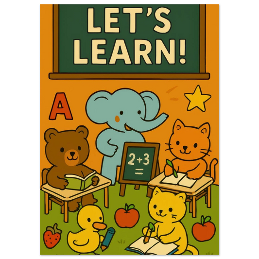 Lekfull Skolstart: 'Let's Learn!' Konsttryck för Barnrummet