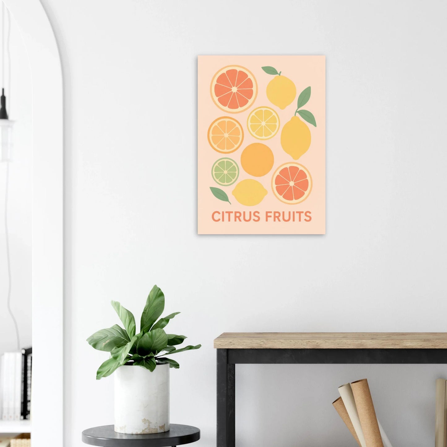Fresh Citrus Fruits Minimalist Art Poster – Vibrant Kitchen & Dining Decor in Your Preferred Size