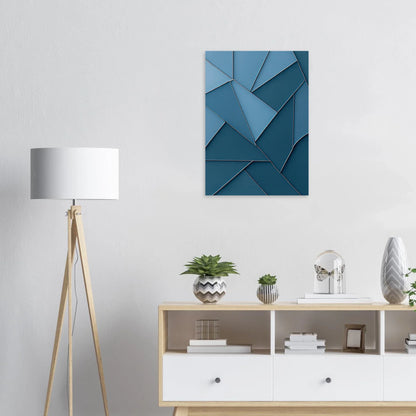 Minimalist Blue Geometric Abstract Art Print – Modern Wall Decor in Various Sizes