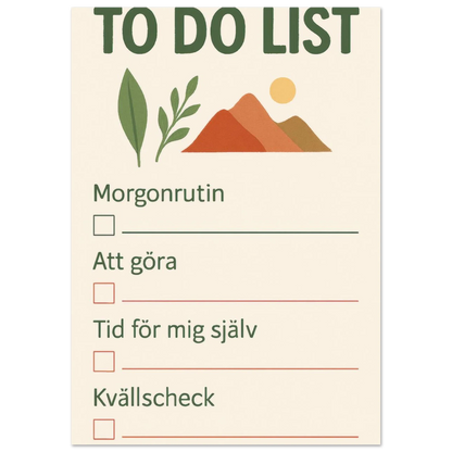 Minimalistisk Att Göra-Lista Poster – Fånga Dagen med Naturinspirerad Konst