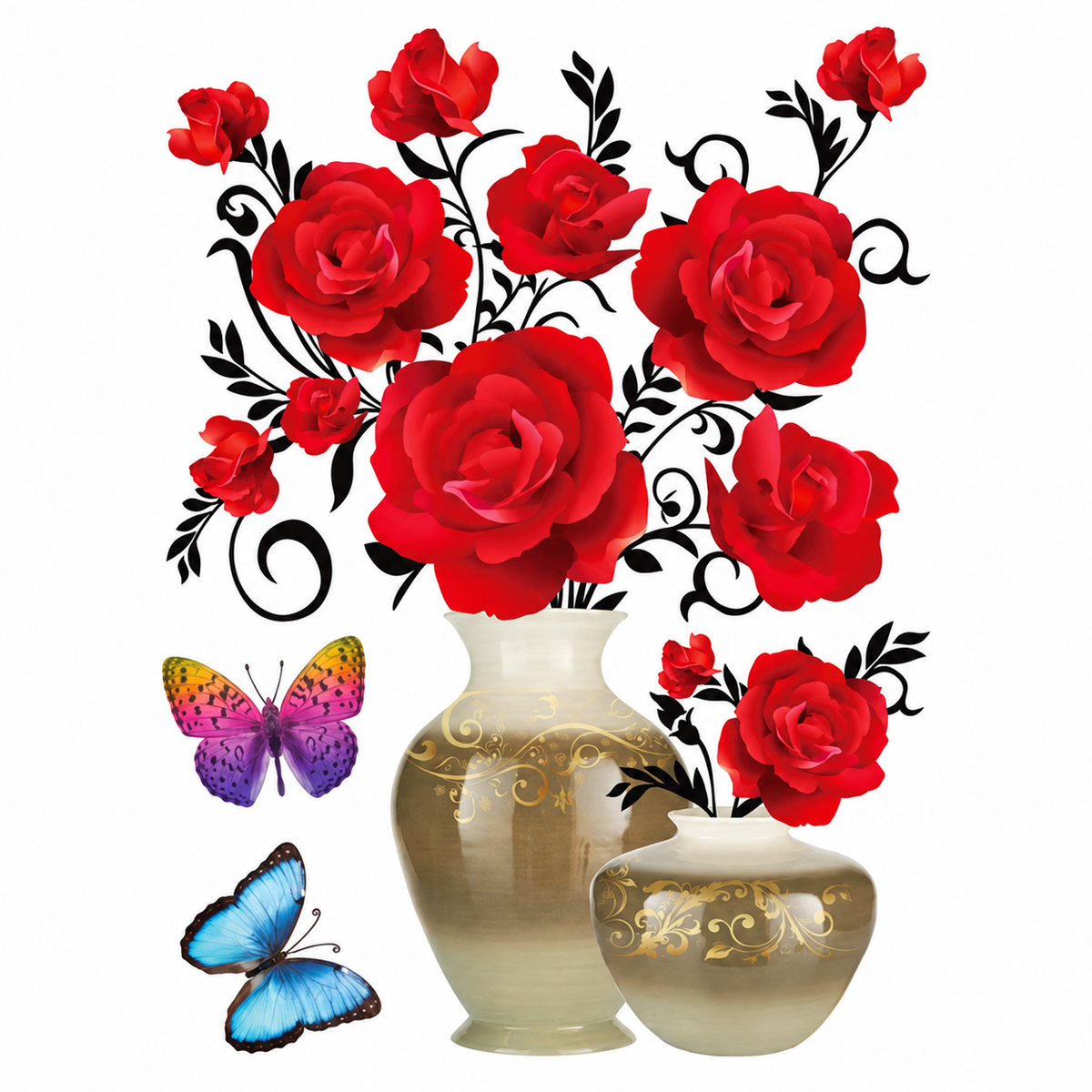 Floral Vase Wall Decal