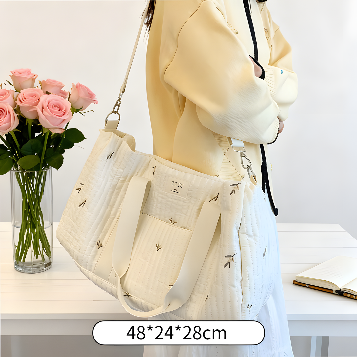 Large Cotton Travel and Diaper Bag