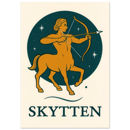 Skytten - Mystisk Stjärntecken Poster – Konstellation & Myter i Retro Stil