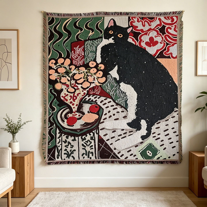 Illustrated Woven Throw Blanket