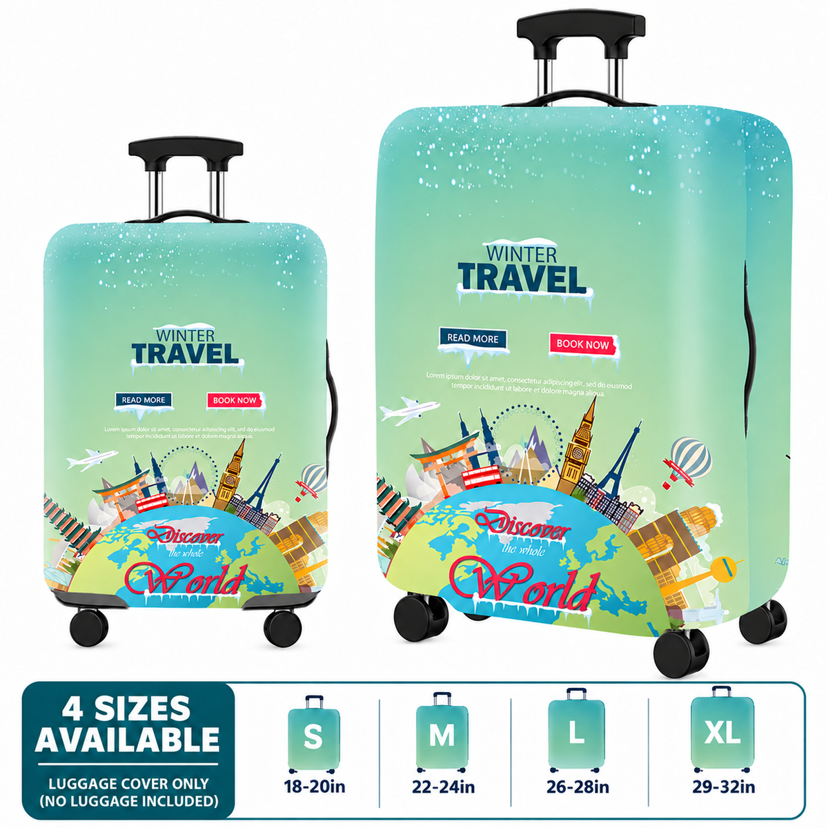 Printed Stretch Suitcase Cover