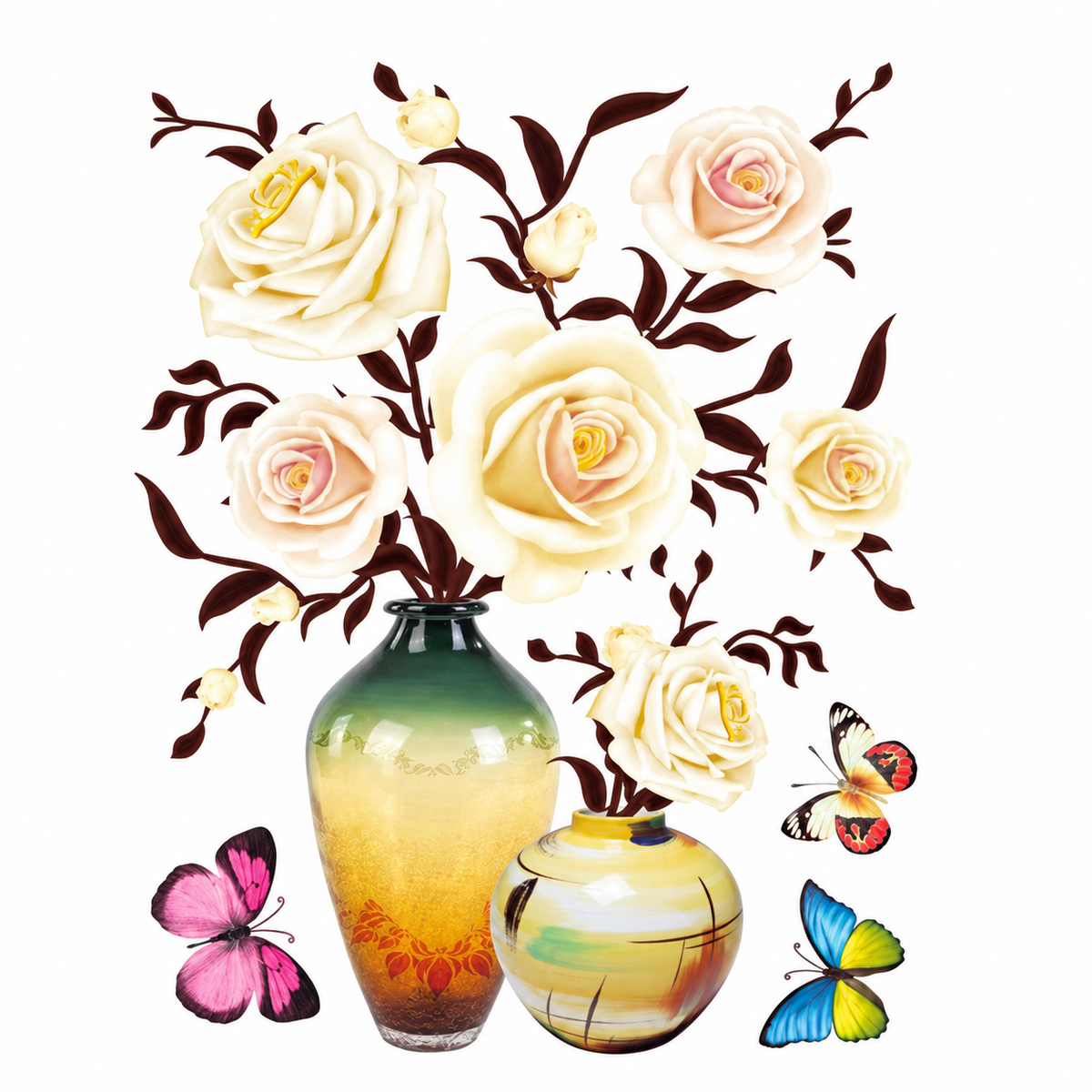 Floral Vase Wall Decal
