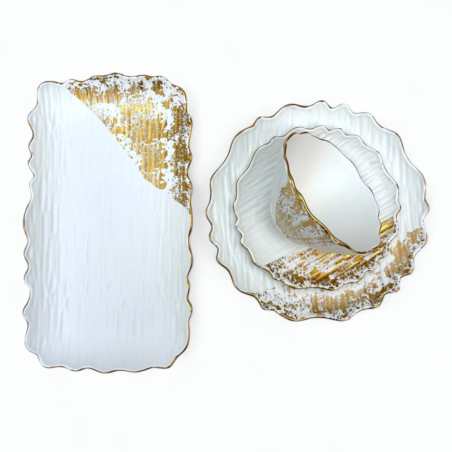 Molly Tallrik – 20cm/25cm Vit och guld