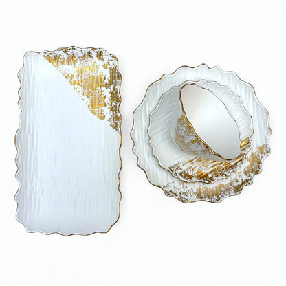 Molly Tallrik – 20cm/25cm Vit och guld