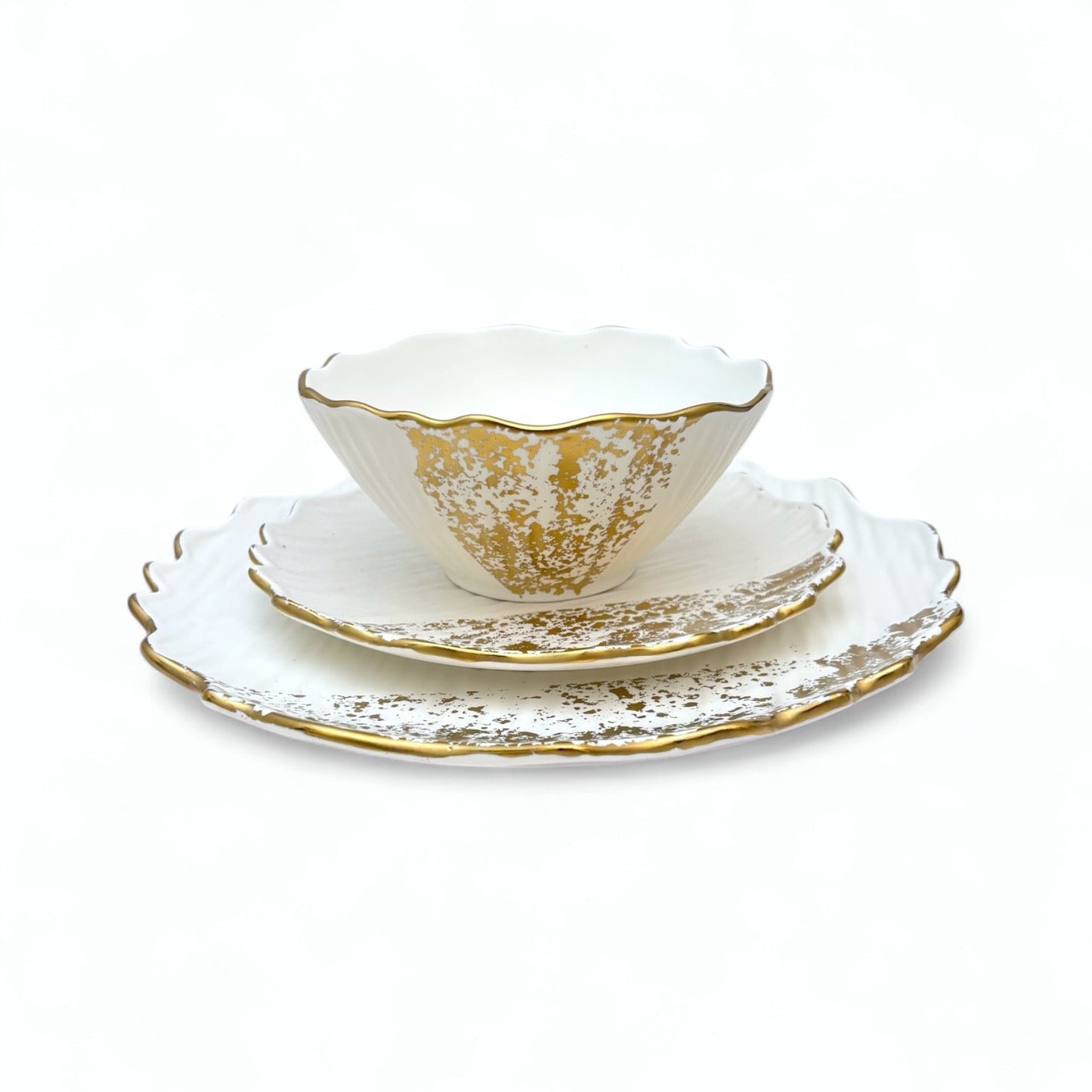 Molly Tallrik – 20cm/25cm Vit och guld