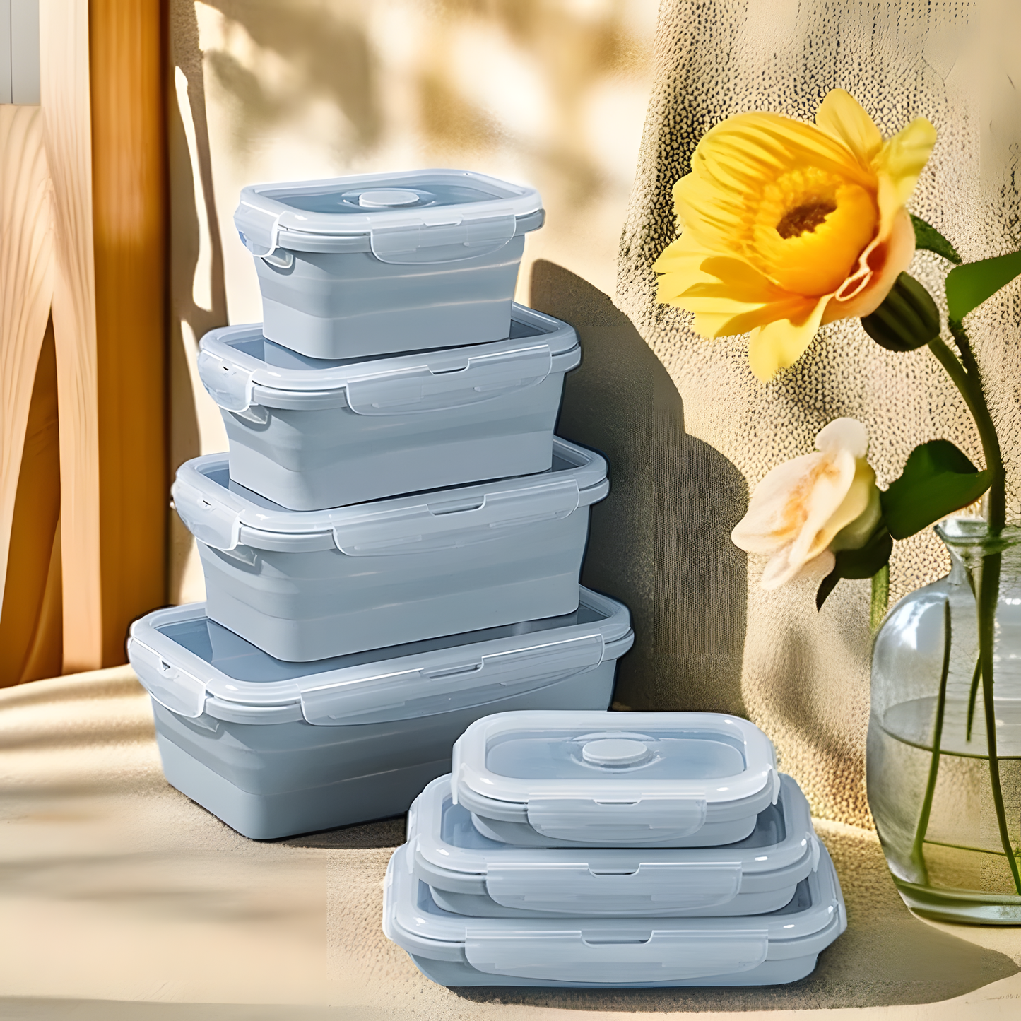 Foldable Silicone Lunch Box Set