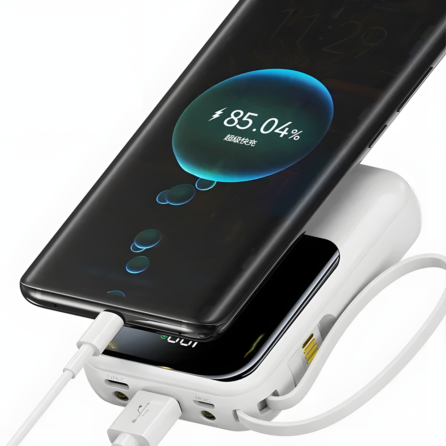 66W Power Bank with Built-In Cable