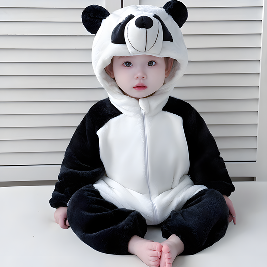 Fleece Animal Hooded Baby Romper