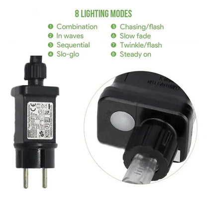 200M LED Slinga Varmvit (230V, 8 lägen)