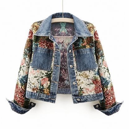 Floral Patchwork Denim Jacket