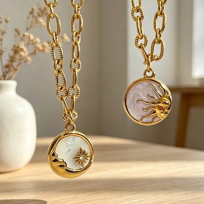 Sun and Moon Pendant Necklace