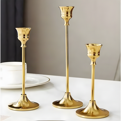 Three-Piece Metal Candle Holder Set
