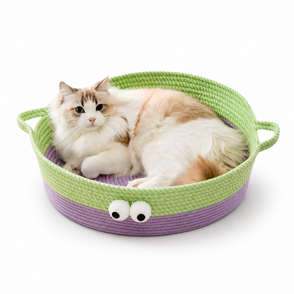 Woven Cat Bed with Big-Eye Detail