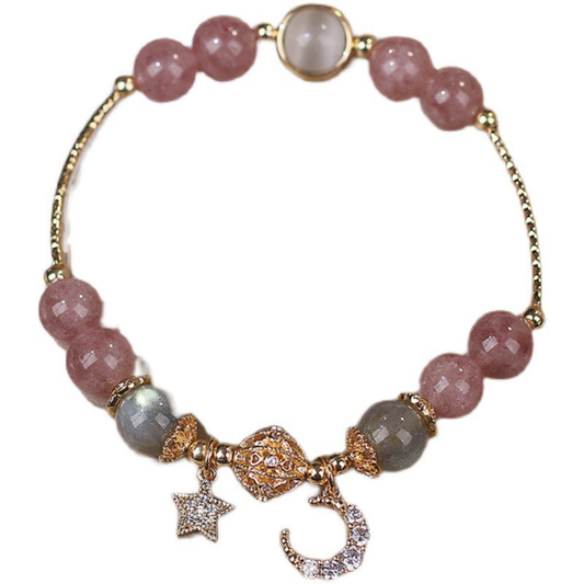 Moon-and-Star Beaded Charm Bracelet