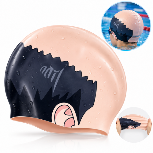Funny Bald-Head Silicone Swim Cap