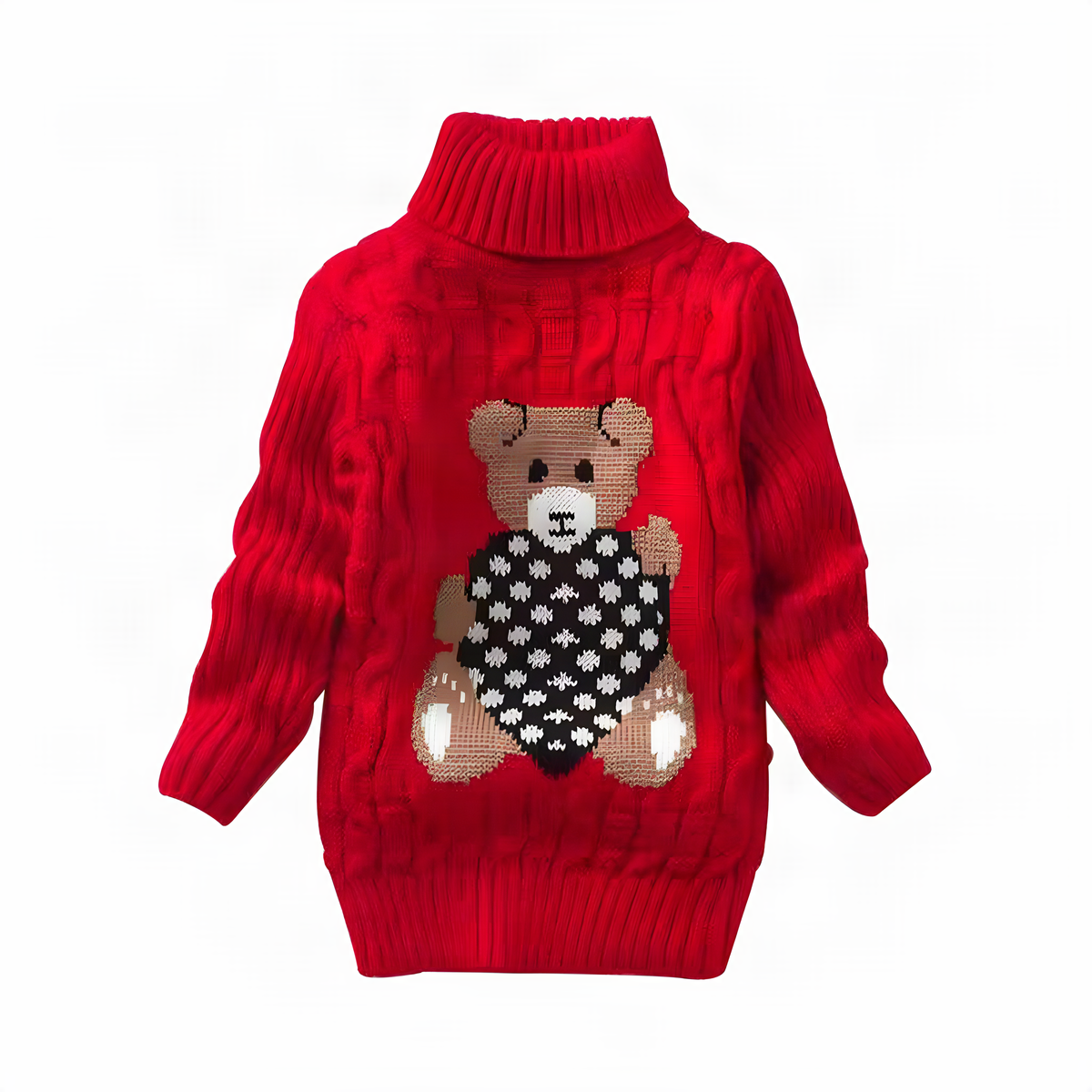 Bear Turtleneck Kids Sweater