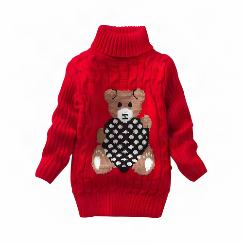 Bear Turtleneck Kids Sweater
