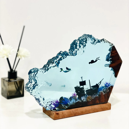 Mermaid Diver Resin Night Light