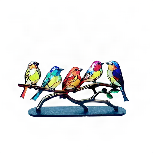 Colorful Metal Bird Ornament