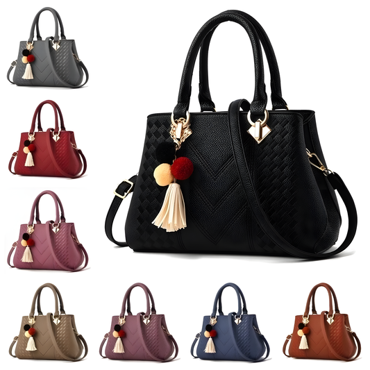 Textured Top-Handle Handbag