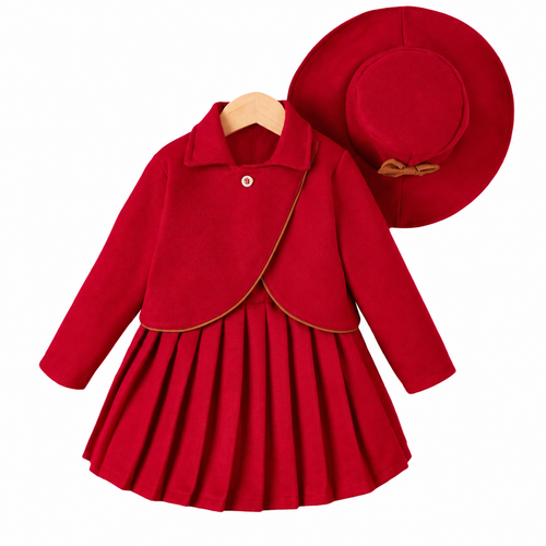 Girls Pleated Skirt and Jacket Set