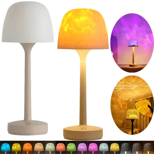 Svampbordslampa med vattenvågsprojektion