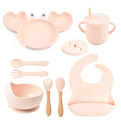 Silicone Crab Baby Feeding Set