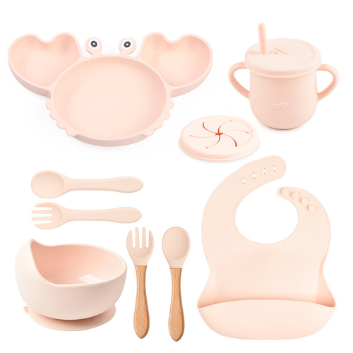 Silicone Crab Baby Feeding Set