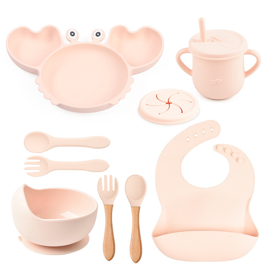 Silicone Crab Baby Feeding Set