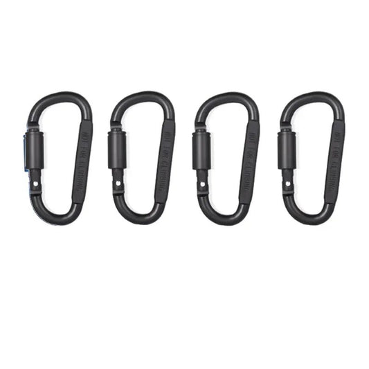 4-pack svarta karbinhakar med lås