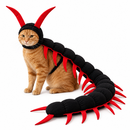 Fluffy Halloween Centipede Cat Costume
