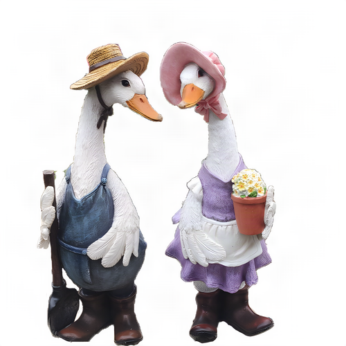 Resin Gardener Duck Figurines