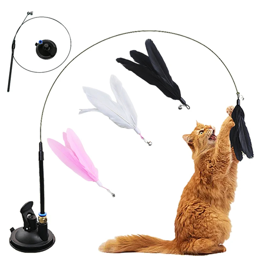 Hands-Free Suction Cup Cat Wand