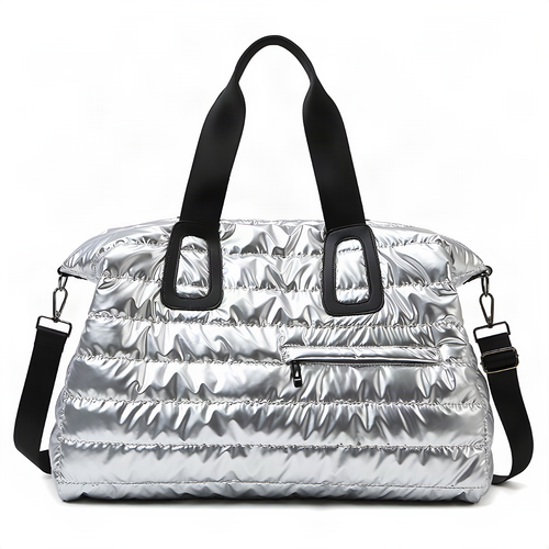 Glossy Quilted Travel Duffel Bag