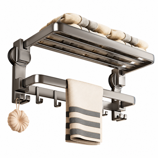 Suction-Cup Folding Towel Rack