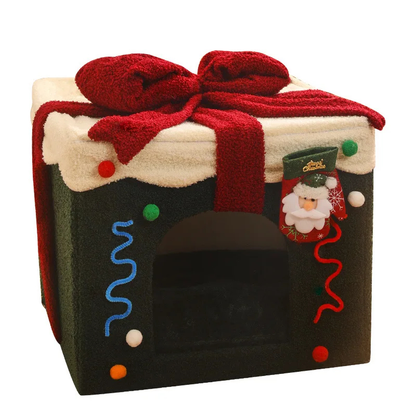 Christmas Cat House Bed