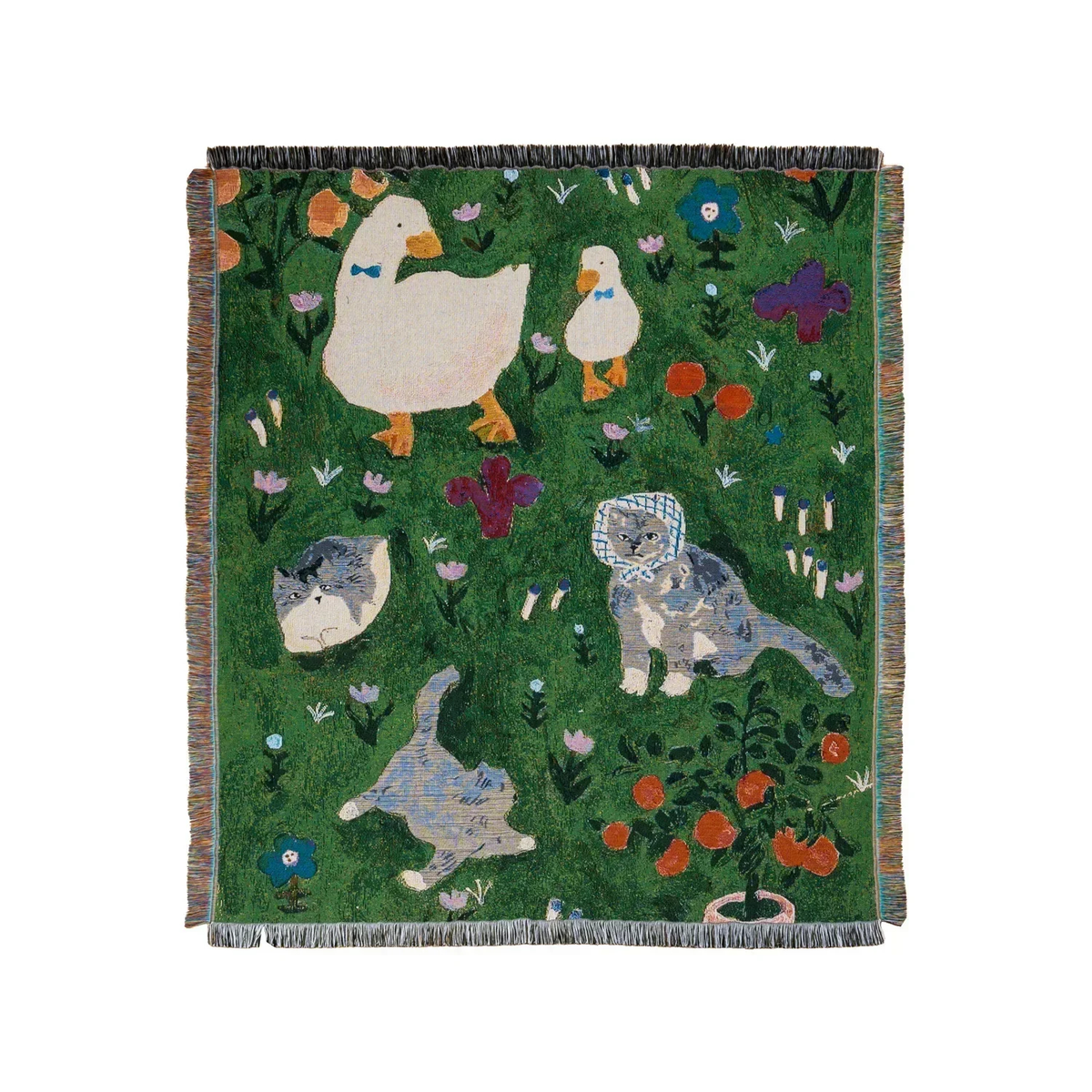 Illustrated Woven Throw Blanket