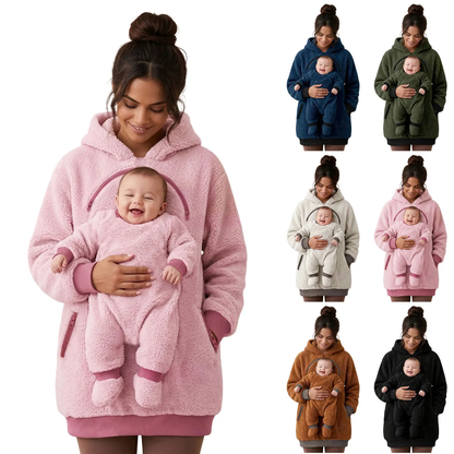Sherpa Fleece Baby Pouch Hættetrøje