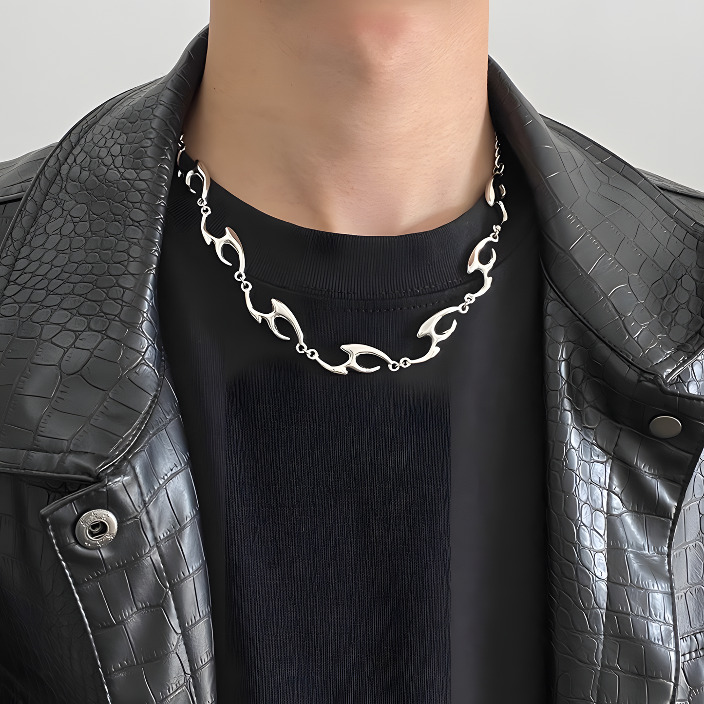 Silver Script Chain Necklace