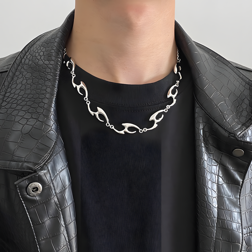 Silver Script Chain Necklace