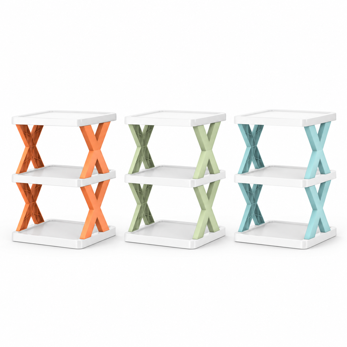 Two-Level X-Frame Shoe Rack