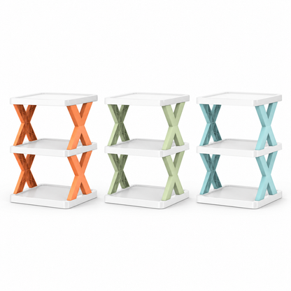 Two-Level X-Frame Shoe Rack