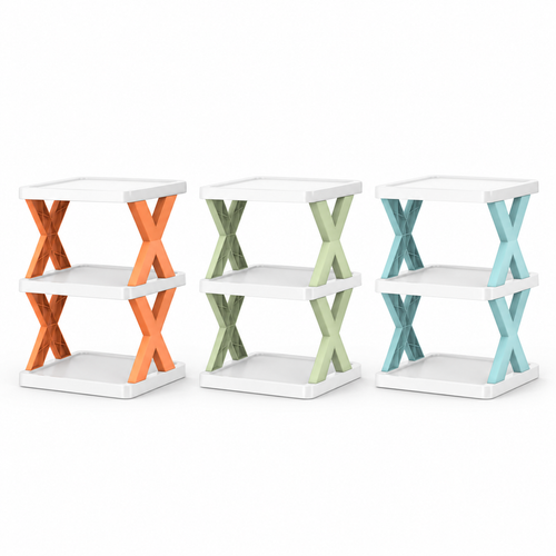 Two-Level X-Frame Shoe Rack